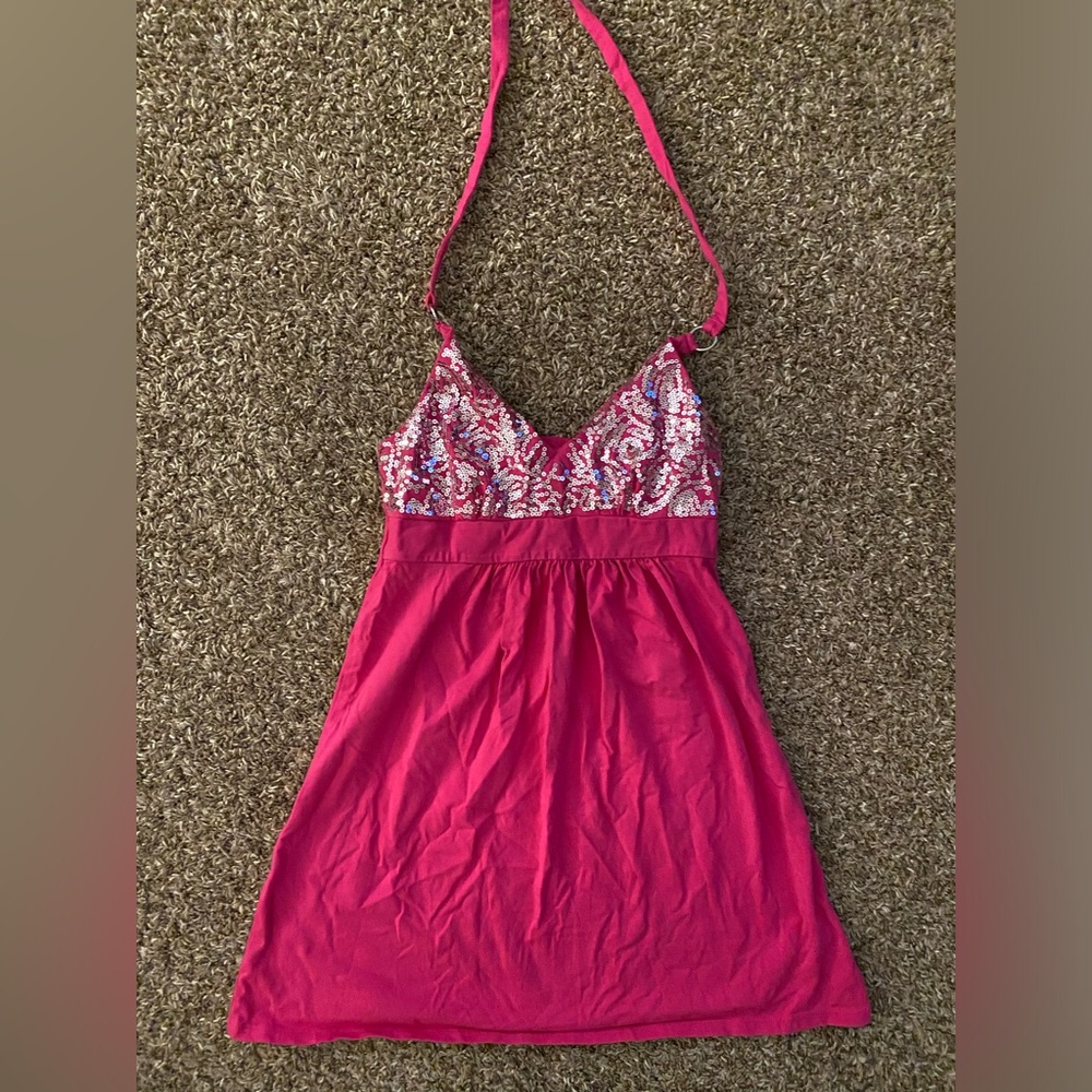 Pink Bra Top Halter Dress
